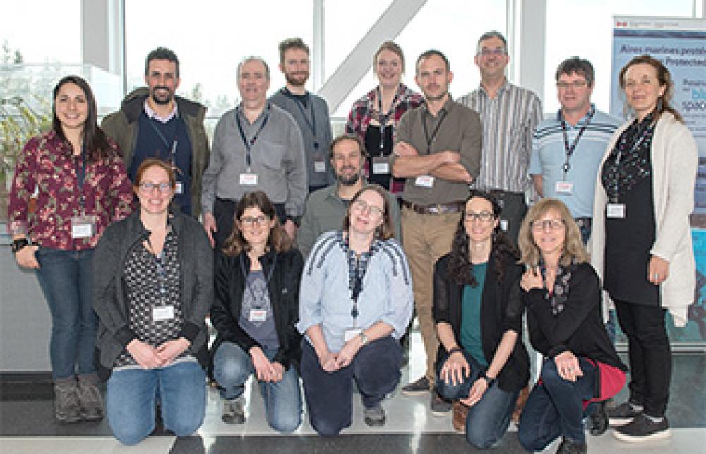 Group photo of 15 people, members of nine of the Coastal Restoration Fund’s recipient organizations.