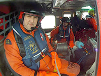 Researcher gathering samples
