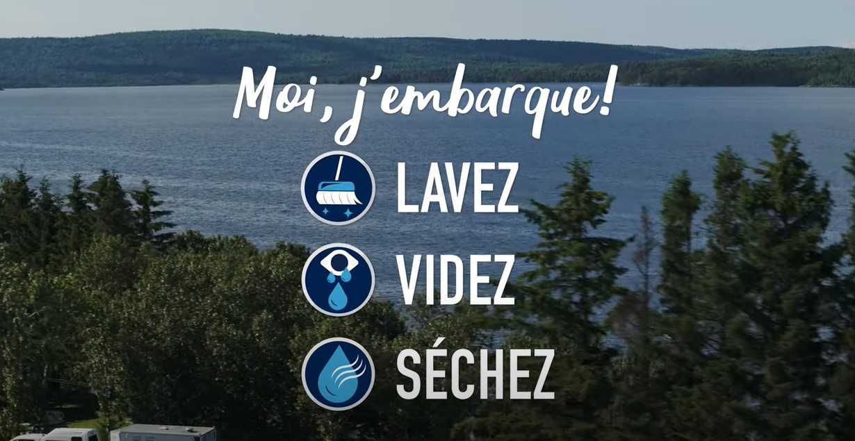 Image où il est écrit Moi j'embarque! Lavez, videz, séchez