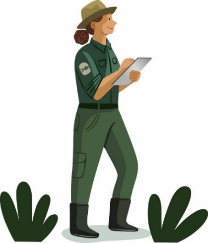 Illustration de l’agente des pêches, un exemple de responsable de l’environnement.