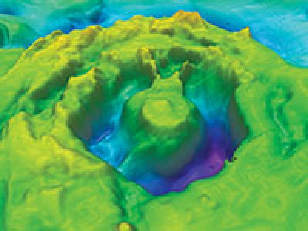 The crater, 4 km in diameter and 250 m deep, is located about 13 kilometres from Sept-Îles.