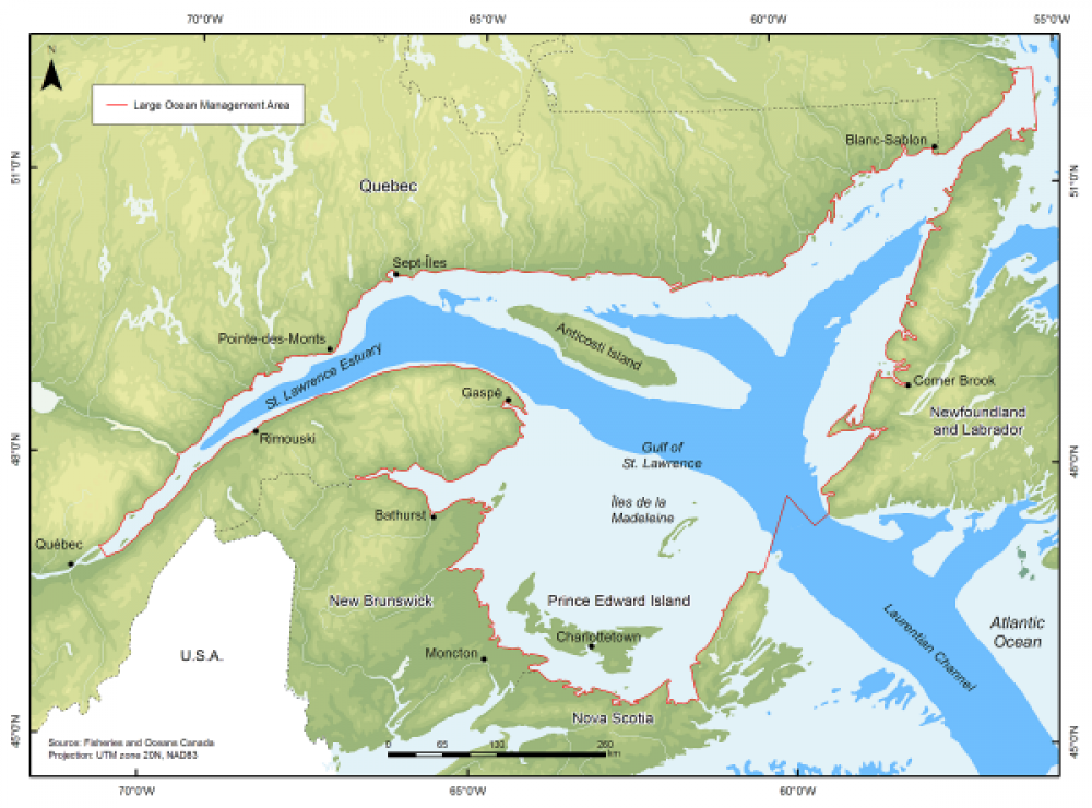 Map of the Gulf of St. Lawrence Integrated Management Plan areas