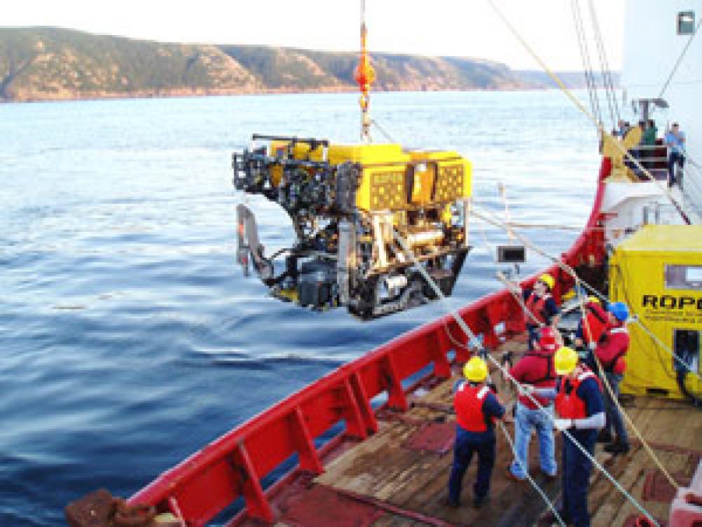 Le submersible téléguidé ROPOS est déployé au large du Cap-Breton